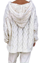 Load image into Gallery viewer, Cable-Knit Hooded Sweater
