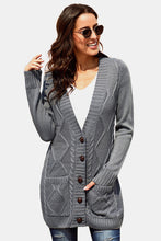 Load image into Gallery viewer, Button Pocket Cable Knit Cardigan
