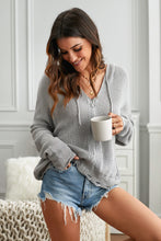 Load image into Gallery viewer, Zip-Up Distressed Hooded Cardigan
