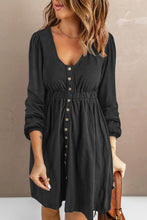 Load image into Gallery viewer, Scoop Neck Empire Waist Long Sleeve Mini Dress
