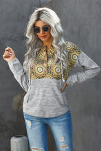 Load image into Gallery viewer, Retro Floral Contrast Panel Hoodie
