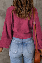 Load image into Gallery viewer, Ribbed Trim Balloon Sleeve Sweater

