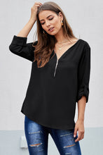 Load image into Gallery viewer, Zip Front V-Neck Top

