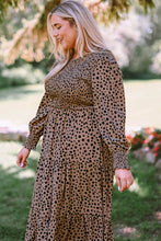 Load image into Gallery viewer, Plus Size Animal Print Smocked Tiered Dress
