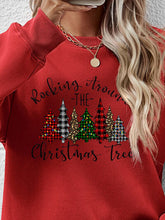 Load image into Gallery viewer, Christmas Tree Graphic Round Neck Sweatshirt
