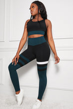 Load image into Gallery viewer, Striped Sports Bra and High Waisted Yoga Leggings Set
