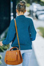 Load image into Gallery viewer, Mock Neck Waffle Knit Sweater
