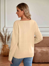 Load image into Gallery viewer, V-Neck Long Sleeve Ribbed Trim Sweater
