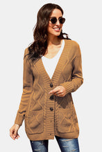 Load image into Gallery viewer, Button Pocket Cable Knit Cardigan
