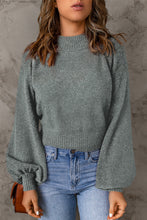 Load image into Gallery viewer, Ribbed Trim Balloon Sleeve Sweater
