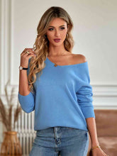 Load image into Gallery viewer, V-Neck Long Sleeve Ribbed Trim Sweater
