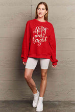 Load image into Gallery viewer, Simply Love Full Size MERRY AND BRIGHT Graphic Sweatshirt
