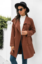 Load image into Gallery viewer, Waterfall Collar Open Front Coat
