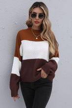 Load image into Gallery viewer, Color Block Long Sleeve Sweater
