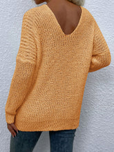 Load image into Gallery viewer, Rib-Knit V-Neck Tunic Sweater
