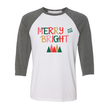 Load image into Gallery viewer, Merry &amp; Bright Unisex Raglan T-Shirt
