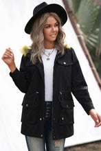 Load image into Gallery viewer, Zipper Snaps Pocket Plush Jacket
