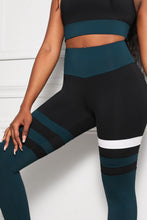 Load image into Gallery viewer, Striped Sports Bra and High Waisted Yoga Leggings Set
