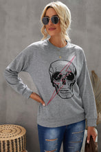 Load image into Gallery viewer, Halloween Skull and Lightning Graphic Tee

