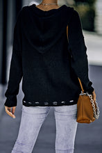Load image into Gallery viewer, Zip-Up Distressed Hooded Cardigan
