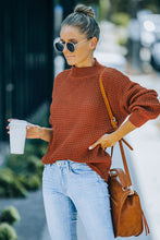 Load image into Gallery viewer, Mock Neck Waffle Knit Sweater
