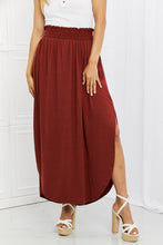 Load image into Gallery viewer, Zenana It&#39;s My Time Full Size Side Scoop Scrunch Skirt in Dark Rust
