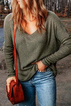 Load image into Gallery viewer, V-Neck Long Sleeve Ribbed Top
