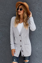 Load image into Gallery viewer, Button Pocket Cable Knit Cardigan

