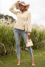 Load image into Gallery viewer, Swiss Dot Wrap Knot Blouse

