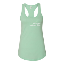 Load image into Gallery viewer, The World Needs My Light Racerback Tank
