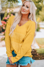 Load image into Gallery viewer, Ribbed Lace Trim V-Neck Top
