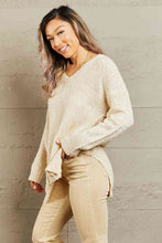 Load image into Gallery viewer, Heimish By The Fire Full Size Draped Detail Knit Sweater
