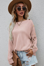 Load image into Gallery viewer, Button Detail Boat Neck Sweater
