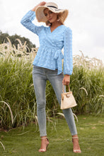 Load image into Gallery viewer, Swiss Dot Wrap Knot Blouse
