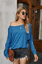 Load image into Gallery viewer, One Shoulder Button Long Sleeve Top
