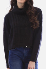 Load image into Gallery viewer, Solid Cable Trim Crop Sweater
