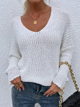 Load image into Gallery viewer, Rib-Knit V-Neck Tunic Sweater
