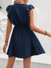 Load image into Gallery viewer, Swiss Dot Ruffled Plunge Dress

