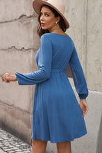 Load image into Gallery viewer, Scoop Neck Empire Waist Long Sleeve Mini Dress
