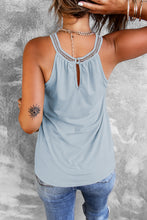 Load image into Gallery viewer, Lace Yoke Grecian Neck Sleeveless Top
