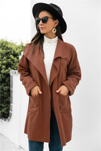 Load image into Gallery viewer, Waterfall Collar Open Front Coat
