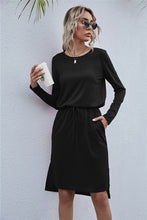 Load image into Gallery viewer, Round Neck Side Slit Dress
