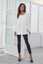 Load image into Gallery viewer, Side Lace Drop Shoulder Long Sleeve T-Shirt
