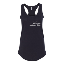 Load image into Gallery viewer, The World Needs My Light Racerback Tank
