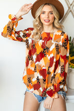 Load image into Gallery viewer, Printed Flounce Sleeve Buttoned Blouse
