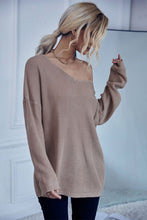 Load image into Gallery viewer, Waffle Knit V-Neck Sweater
