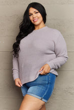 Load image into Gallery viewer, Zenana Breezy Days Plus Size High Low Waffle Knit Sweater
