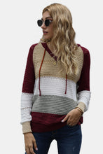 Load image into Gallery viewer, Color Striped Knitted Hoodie
