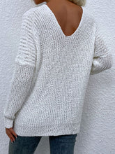 Load image into Gallery viewer, Rib-Knit V-Neck Tunic Sweater
