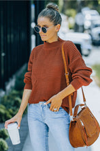 Load image into Gallery viewer, Mock Neck Waffle Knit Sweater

